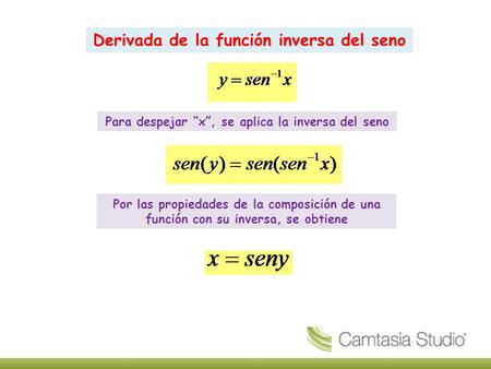 Derivada de la función inversa del seno