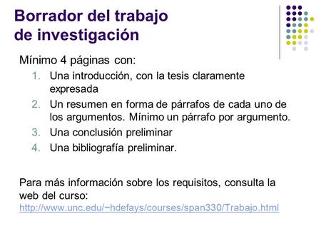 Borrador del trabajo de investigación