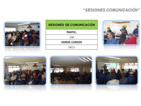 SESIONES DE COMUNICACIÓN PARTIC. 130 HORAS CURSOS 142.5 “SESIONES COMUNICACIÓN”