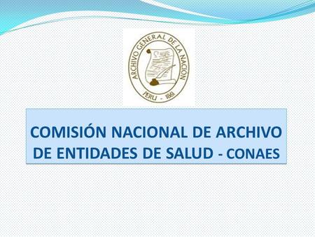 COMISIÓN NACIONAL DE ARCHIVO DE ENTIDADES DE SALUD - CONAES.