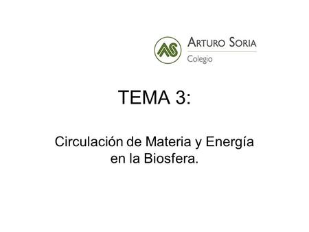 Circulación de Materia y Energía en la Biosfera.