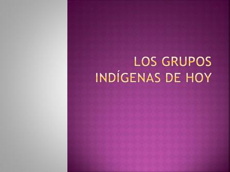 Los grupos indígenas de hoy