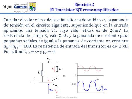 Ejercicio 2 El Transistor BJT como amplificador