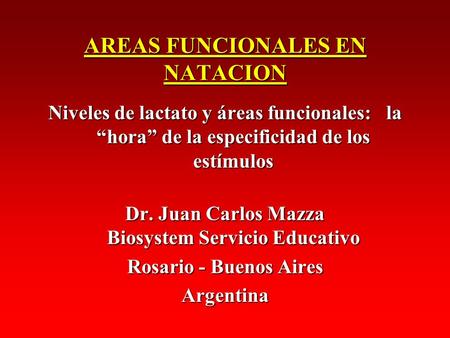 AREAS FUNCIONALES EN NATACION