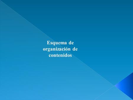 Esquema de organización de contenidos
