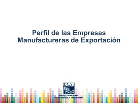 Perfil de las Empresas Manufactureras de Exportación