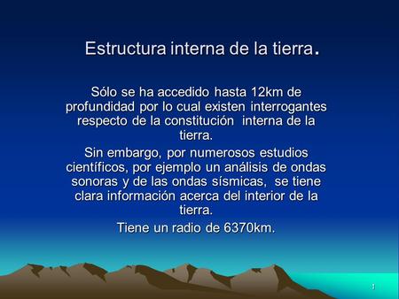 Estructura interna de la tierra.