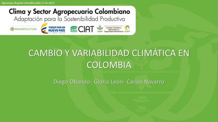CAMBIO Y VARIABILIDAD CLIMÁTICA EN COLOMBIA