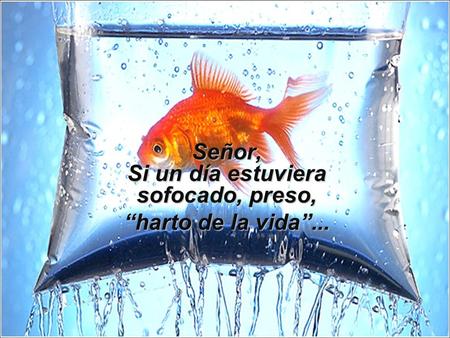 Señor, Si un día estuviera sofocado, preso, “harto de la vida”...