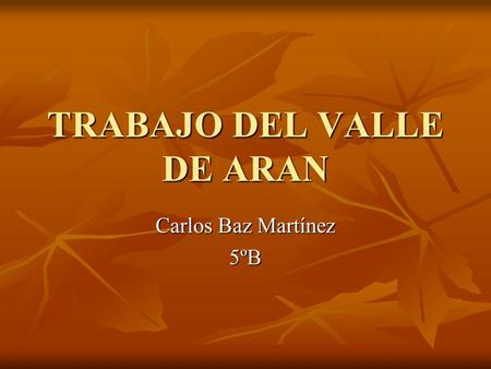 TRABAJO DEL VALLE DE ARAN