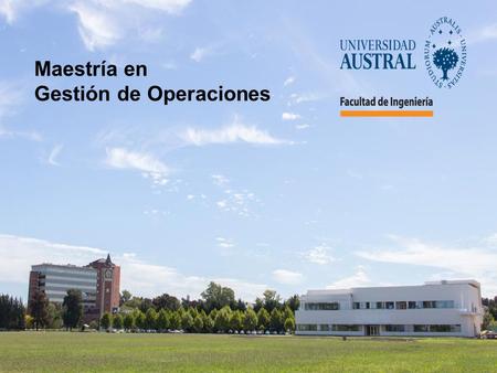 Maestría en Gestión de Operaciones