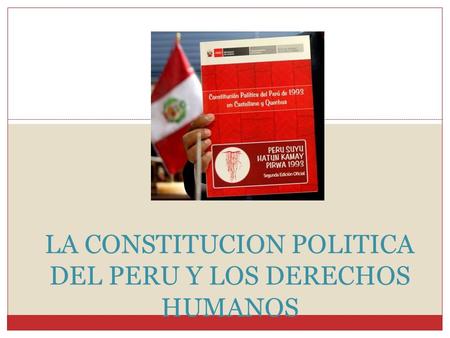 LA CONSTITUCION POLITICA DEL PERU Y LOS DERECHOS HUMANOS