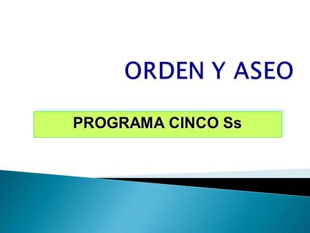 ORDEN Y ASEO PROGRAMA CINCO Ss.
