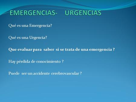 EMERGENCIAS- URGENCIAS