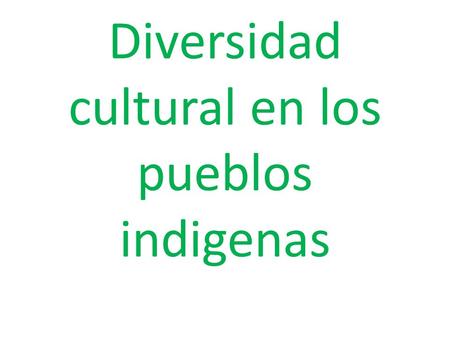 Diversidad cultural en los pueblos indigenas. La sociedad nacional no conoce cabalmente a sus diversos integrantes que hablan más de 60 lenguas originarias.