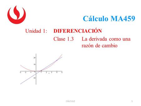Cálculo MA459 Unidad 1: DIFERENCIACIÓN