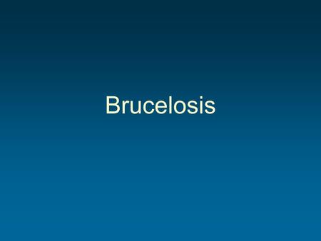 Brucelosis.