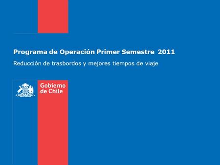 Programa de Operación Primer Semestre 2011
