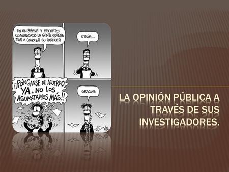 La opinión pública a través de sus investigadores.