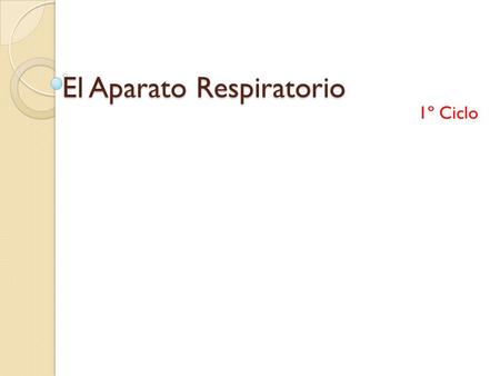 El Aparato Respiratorio