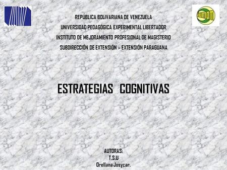 REPÚBLICA BOLIVARIANA DE VENEZUELA UNIVERSIDAD PEDAGÓGICA EXPERIMENTAL LIBERTADOR INSTITUTO DE MEJORAMIENTO PROFESIONAL DE MAGISTERIO SUBDIRECCIÓN DE EXTENSIÓN.