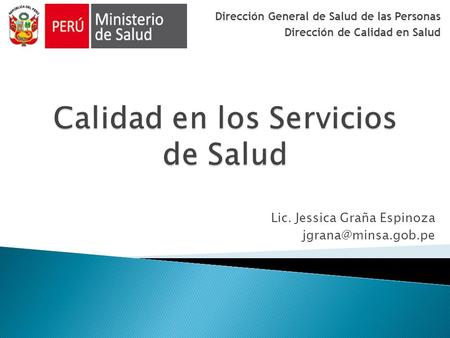 Calidad en los Servicios de Salud