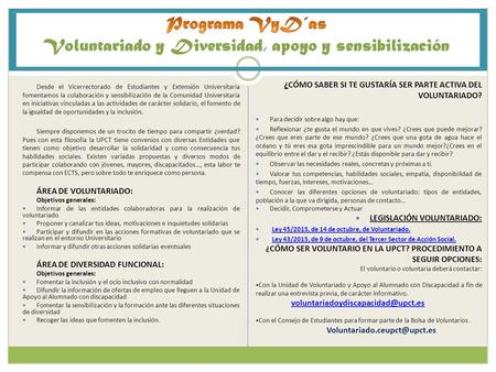 Desde el Vicerrectorado de Estudiantes y Extensión Universitaria fomentamos la colaboración y sensibilización de la Comunidad Universitaria en iniciativas.