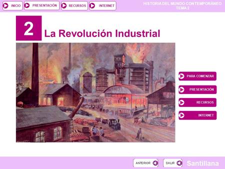 2 La Revolución Industrial PARA COMENZAR PRESENTACIÓN RECURSOS