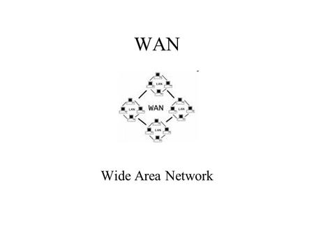 WAN Wide Area Network. Red de Area Amplia Es un tipo de red de computadoras capaz de cubrir distancias desde unos 100km hasta unos 1000 km, dando el servicio.