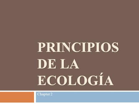 Principios de la ecología
