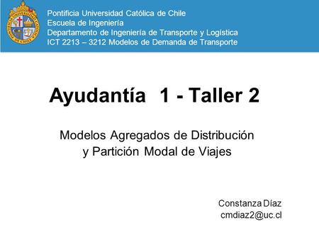 Ayudantía 1 - Taller 2 Modelos Agregados de Distribución