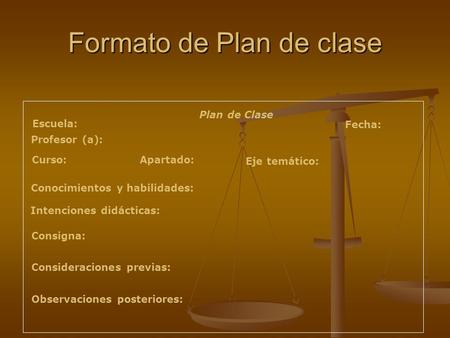 Formato de Plan de clase