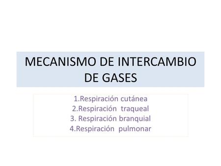 MECANISMO DE INTERCAMBIO DE GASES