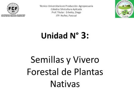 Semillas y Vivero Forestal de Plantas Nativas