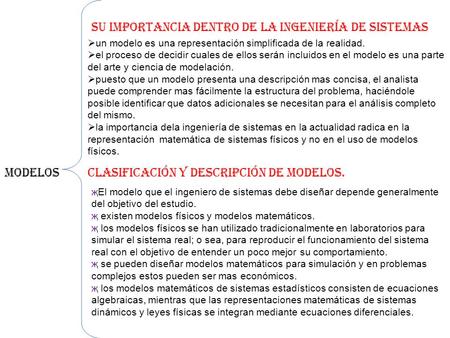 Su importancia dentro de la ingeniería de sistemas
