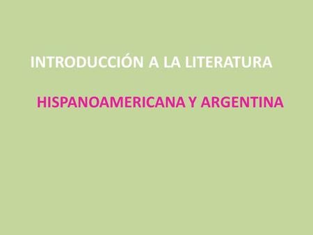 INTRODUCCIÓN A LA LITERATURA