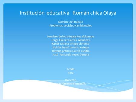 Institución educativa Román chica Olaya
