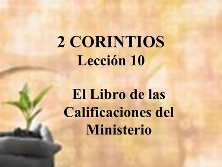 El Libro de las Calificaciones del Ministerio