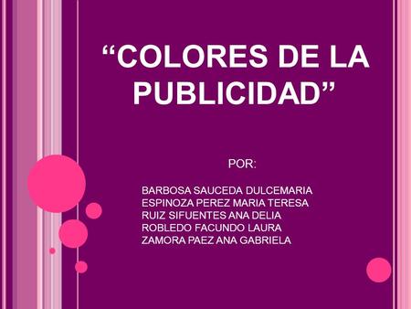 “COLORES DE LA PUBLICIDAD”