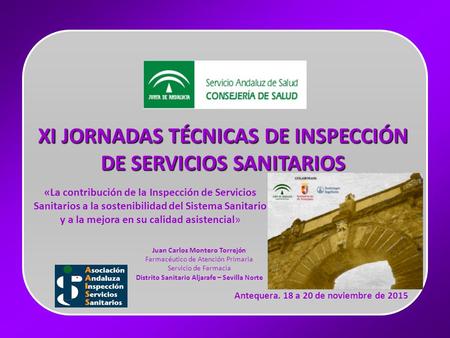 XI JORNADAS TÉCNICAS DE INSPECCIÓN DE SERVICIOS SANITARIOS