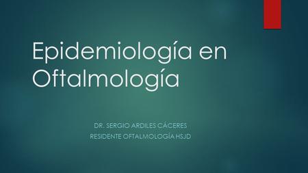 Epidemiología en Oftalmología