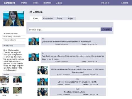 Caralibro Iris Zelenko ParedFotosIdiomasCajasIris ZeeLogout Ver fotos de Iris Zelenko Enviar mensaje a Iris Zelenko Golpea a Iris Zelenko Pared FotosCajas.