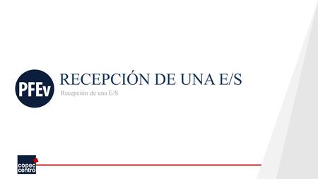 RECEPCIÓN DE UNA E/S Recepción de una E/S. PRIMEROS DIAS COMO CONCESIONARIO INDICE Día “0” - Antes de tomar la E/S Primer día - Entrega de la E/S Precauciones.