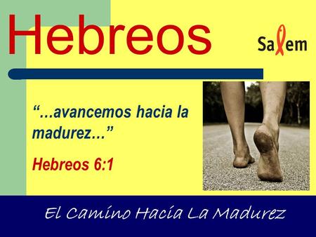 El Camino Hacia La Madurez Hebreos “…avancemos hacia la madurez…” Hebreos 6:1.