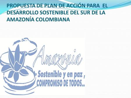 PROPUESTA DE PLAN DE ACCIÓN PARA EL DESARROLLO SOSTENIBLE DEL SUR DE LA AMAZONÍA COLOMBIANA.