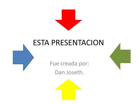 ESTA PRESENTACION Fue creada por: Dan Joseth.. RECORDAR QUE... No dejes para mañana lo que puedas comer hoy Mi proyecto de la clase sera el mejor. Le.