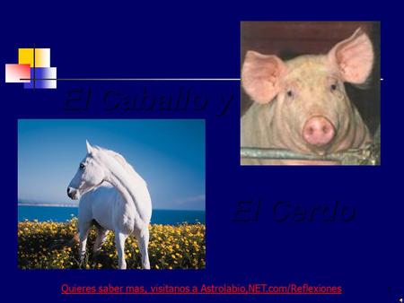 Quieres saber mas, visitanos a Astrolabio,NET.com/Reflexiones 1 El Caballo y El Cerdo.