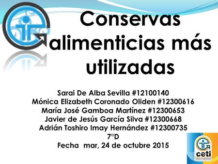 Sarai De Alba Sevilla #12100140 Mónica Elizabeth Coronado Oliden #12300616 María José Gamboa Martínez #12300653 Javier de Jesús García Silva #12300668.