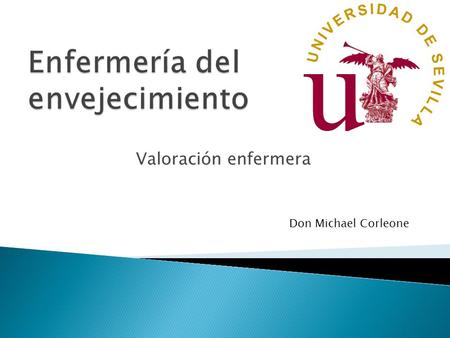 Valoración enfermera Don Michael Corleone  Anonimia, 73 años. Residente en Sevilla.  Visita domiciliaria rutinaria.  HTA, hipercolesterolemia e hipertrigliceridemia.