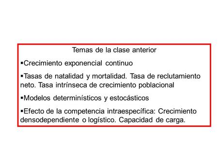 Temas de la clase anterior
